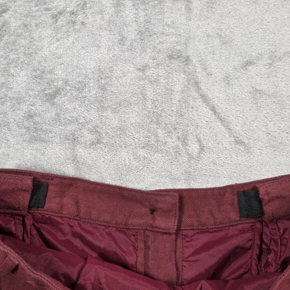 LL Bean Pants Womens 12 Red Herringbone Flannel Straight Leg Trousers - Picture 6 of 10